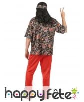 Déguisement rouge avec motifs hippie pour homme, image 2