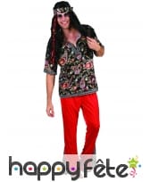 Déguisement rouge avec motifs hippie pour homme, image 3