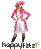 Déguisement robe blanche et rose baroque de pirate, image 1