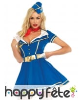Déguisement robe bleue hôtesse de l'air