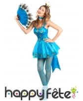 Déguisement robe bleue paon pour femme, image 1