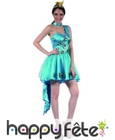 Déguisement robe bleue paon pour femme, image 3