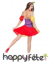 Déguisement robe colorée courte de clown, image 2