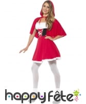 Déguisement robe courte de chaperon rouge adulte, image 1