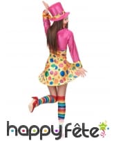 Déguisement robe courte de clown à pois colorés, image 3