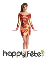 Déguisement robe courte de Iron man pour femme