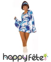 Déguisement robe courte disco bleu sexy