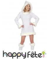 Déguisement robe courte esquimau blanc