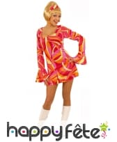 Déguisement robe courte motifs disco rouges