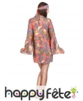 Déguisement robe courte petits motifs hippies, image 2