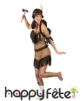 Déguisement robe d'indienne dos nu à franges, image 2