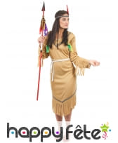 Déguisement robe d'indienne marron pour femme, image 1