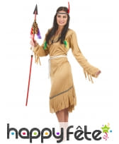 Déguisement robe d'indienne marron pour femme, image 2