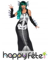Déguisement robe de squelette sirène