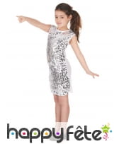 Déguisement robe disco argentée pour enfant, image 1