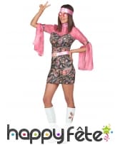 Déguisement robe disco courte, motifs rose, image 2