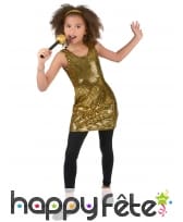 Déguisement robe disco dorée pour enfant, image 1