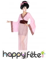 Déguisement rose de geisha pour femme