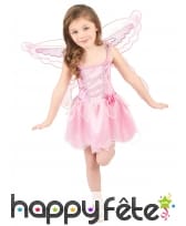 Déguisement rose de petite fée avec voilage