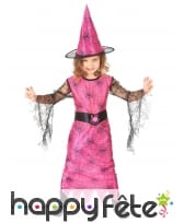 Déguisement rose de sorcière araignée pour enfant