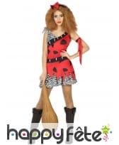 Déguisement rouge de femme préhistorique