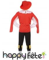 Déguisement rouge de mousquetaire pour adulte, image 2