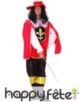 Déguisement rouge de mousquetaire pour adulte, image 3