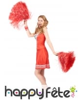 Déguisement rouge de pompom girl pour femme, image 1