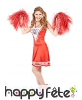 Déguisement rouge de pompom girl pour femme