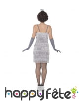 Déguisement robe flappers argentée à franges, image 2