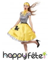 Déguisement robe jaune style années 50, image 1