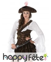 Déguisement robe marron de femme pirate, image 1