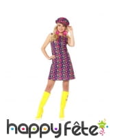 Déguisement robe motifs psychédélique années 60