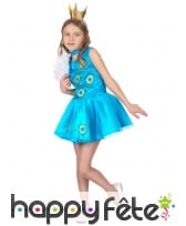 Déguisement robe paon bleue pour enfant, image 1