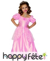 Déguisement robe rose unie de petite princesse