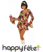 Déguisement robe sexy courte motifs disco colorés