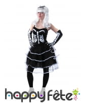 Déguisement robe squelette pour femme