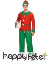 Déguisement rouge vert aide pere noel homme