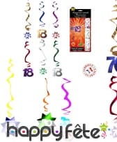 Décorations spirales d'anniversaire à suspendre