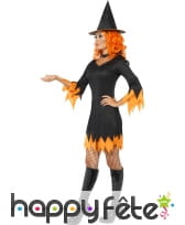 Déguisement sorcière orange femme sexy, image 1