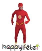 Déguisement seconde peau de Flash pour adulte