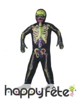 Déguisement squelette phosphorescent pour enfant