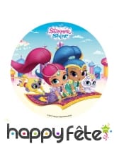 Disque Shimmer & Shine tapis volant en sucre 16cm