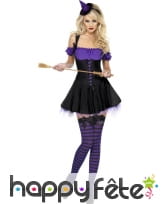Déguisement sorcière violette sexy, image 3