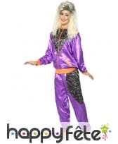 Déguisement training rétro violet brillant, femme, image 1