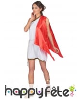 Déguisement tunique romaine blanche, cape rouge, image 2