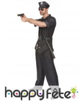 Déguisement uniforme de police noir pour adulte, image 2
