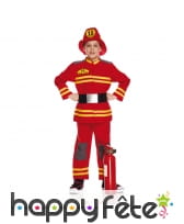 Déguisement uniforme de pompier pour enfant