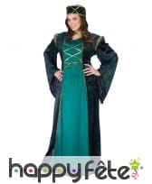Déguisement vert de reine médiévale