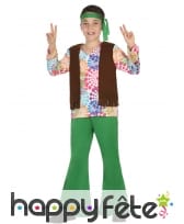 Déguisement vert et coloré de petit hippie